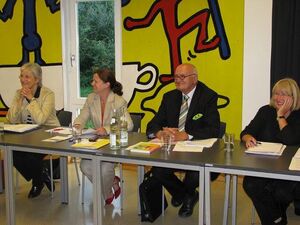 Trotz ernsten Themen blieb der Humor nicht auf der Strecke. v.l. H. Baehrens, A. Sawade, H. Schmalstieg, H. Merk